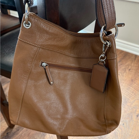 Tiganaello Pebble Leather bag with adjustable strap shoulder or crossbody Cognac - Picture 3 of 16